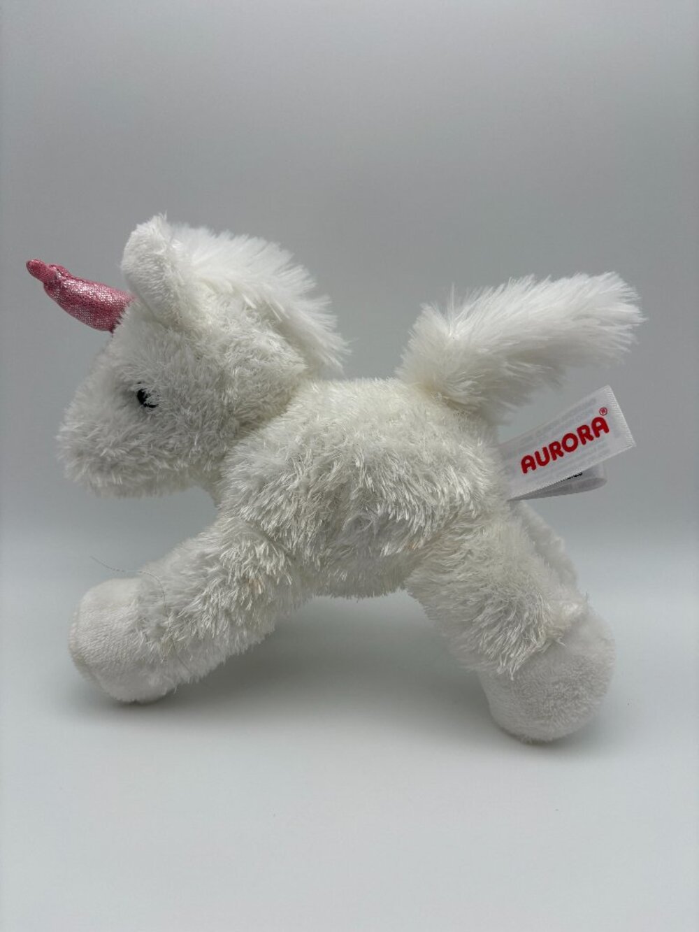 Aurora World Unicorn 2019 Pink Horn White Fur Plush Stuffie 6in (SKU: 817TO)